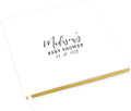 Andaz Press Personalized Baby Shower Guestbook with Gold Accents, Black Script Design Custom Name, Date, White Guest Sign in Registry 120 Pages 8.5 X 8.5 Memories Book for DIY, Scrapbook, Photo Album by AndazPress