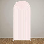 HUAYI Flesh Pink Ripples Pattern Arch Backdrop Cover for Birthday Party Wedding Baby Shower Decorations Chiara Backdrops Arched Wall Frame Stands Covers Props GP-459 3ft * 5ft - Image 2