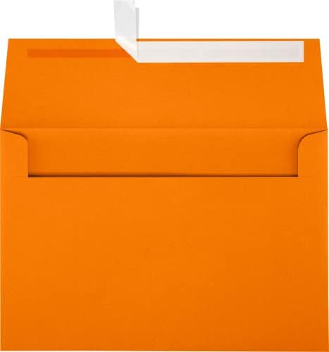 LUXPaper A8 Invitation Envelopes | Peel & Press | 5 1/2" x 8 1/8" | Mandarin Orange | 80lb. Text | 250 Qty by Envelopes.com