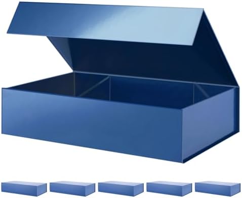 PACKHOME 6 Extra Large Blue Gift Boxes 17.5x11.3x4.3in with Magnetic Lids by PACKHOME