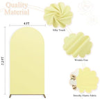 Yellow 7.2FT Stretchable Polyester & Spandex Arch Cover - Backdrop for Wedding, Baby Shower, Garden Decor, Chiara Stand Frame - Image 3