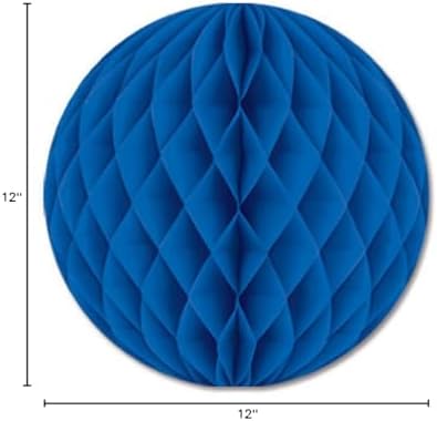 Beistle 24-Piece Tissue Balls in Blue, Decorative Ceiling/Wall Hanging for Birthday, Bridal/Baby Shower, Anniversary, Events, Parties, 12" - Image 2