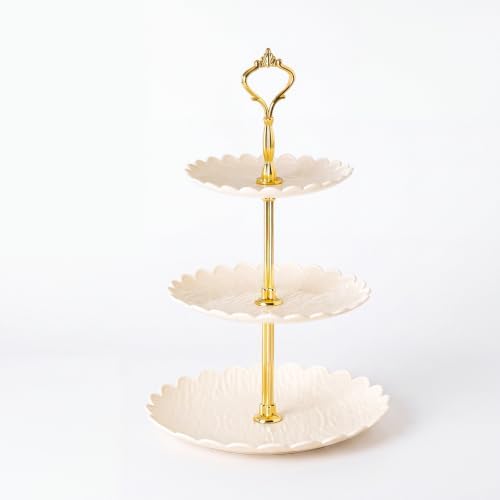 Patelai 8 Pack Plastic 3 Tier Cupcake Stand Holder, Cream White - Image 4