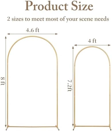 Toolterritary Metal Arch Backdrop Stand and Cover Set, 8FT, 7.2FT Party Backdrop, Easy to Assemble, Backdrop Stand for Parties, Birthday, Baby Shower - Image 2