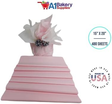 Gift Wrapping Tissue Paper 15X20 480 Pack by A1 Bakery Supplies (Blush Pink) - Image 5
