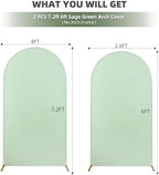 7.2FT 6FT Sage Green Arch Backdrop Set of 2, Wrinkle-Free Stretchy Spandex Wedding Cover, Round Chiara Background Stand for Birthday Party Baby Shower - Image 6