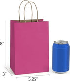 BagDream Small Gift Bags with Handles 5.25x3x8 Inch Pink 100 Pack Bulk - Image 2