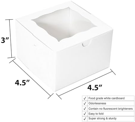 Cookie Boxes with Window 4.5x4.5x3 Inch-50 Pack - Image 2