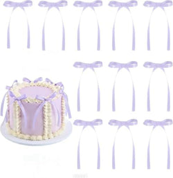 400 Pcs Purple Satin Ribbon Bows Cake Toppers by Unknown