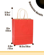 qiqee 100PCS Gift Bag with Handles Bulk Kraft Red Paper Bags Multiple Uses (13''x5 x10 inch Large Size) - Image 5