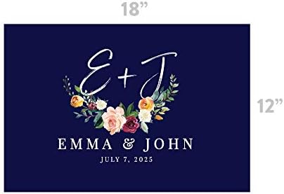 Andaz Press Custom Personalized Disposable Paper Placemats, 12 x 18 Inch, Set of 25, Navy Floral Custom, Tableware, Dining, Tabletop, Table Setting for Wedding, Bridal Shower - Image 3