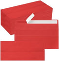 200 Pack #10 Red Envelopes Letter Size Self Seal Business Envelopes by QIKSION