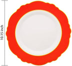 WDF 60pcs Red Plastic Plates with Gold Rim - 10.25inch Red Dinner Plates Disposable Plates for Mother's Day Wedding Party Birthday/Summer Party - Image 2