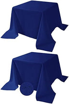 Fokitut 2 Pack Waterproof Square Tablecloth, 90x90 Inch, Stain Resistant and Wrinkle Polyester Table Cloth, Fabric Table Cover for Kitchen Dining, Wedding, Party, Holiday Dinner-Royal Blue by BalsaCircle