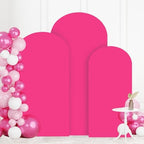 FOTSHARER Hot Pink Arch Cover Set of 3 Spandex Arch Cover Backdrop Fabric 4FT 5FT 6FT Chaira Wedding Arch Stand Covers Balloon Round Top Arched Covers Stretchy Backdrop Fuchsia Decor - Image 5