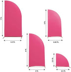 Efavormart Set of 4 Fuchsia Spandex Half Moon Arch Covers, Custom Fit Chiara Backdrop Slipcovers 2.5ft-7ft for Bold Barbie-Core Parties and Branding Activations - Image 3