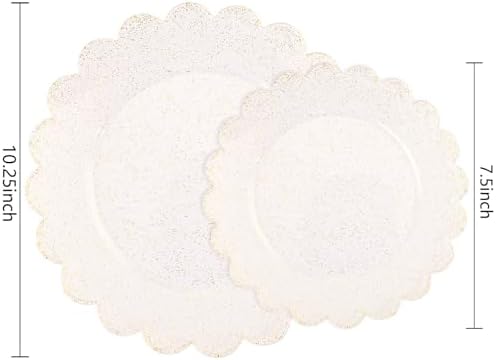 LIYH 60 Pcs Gold Glitter Plastic Scalloped Plates for Wedding & Party - Image 2