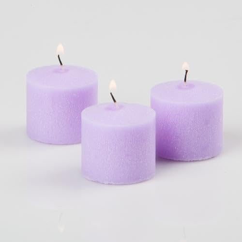 Set of 144 Richland Votive Candles Lavender Unscented and 144 Clear Glass Eastland Votive Holders - Image 2