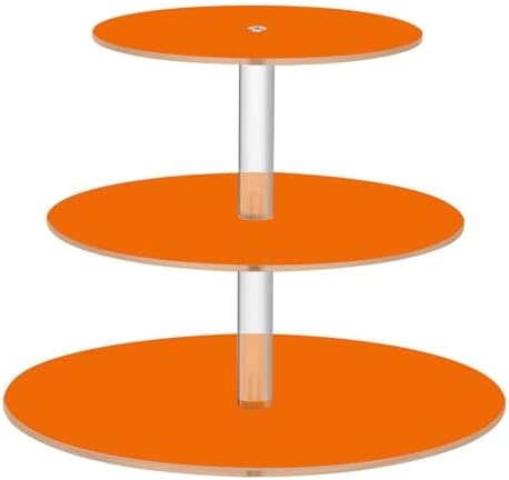 J JOYSAY Halloween Yellow Print Acrylic Cupcake Stand 3 Tier Dessert Table Display Set Clear Cake Stands for Party Wedding Baby Shower Decorations Easy Assembly Pastry Tower by J+JOYSAY