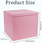 UoeRing 3 Pcs Large Gift Box Matte Pink 12x12x11 Inch with Lid - Image 3
