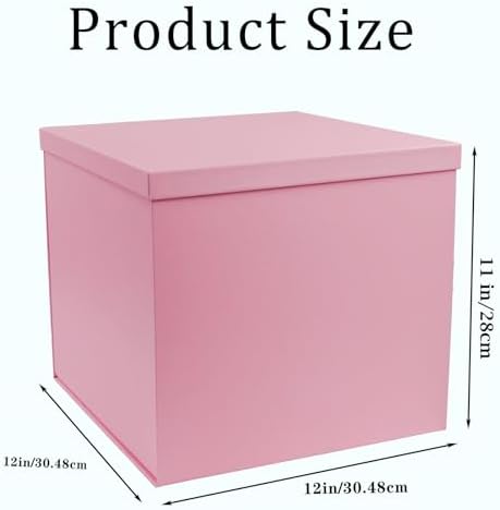 UoeRing 3 Pcs Large Gift Box Matte Pink 12x12x11 Inch with Lid - Image 3