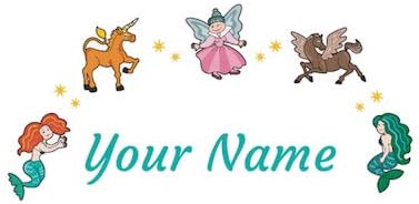 Oliver's Labels Premium Name Wall Decals - Matte Finish Personalized Wall Art for Kids' Rooms & Nurseries (Fantasy) by Oliver%27s+Labels