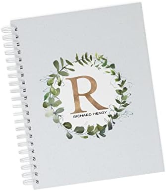 Personalized Baby Journal - Hardcover First Year Album Customized with Baby’s Name & Initial - Prompted Baby Memory Book (Leafy Eucalyptus Initial) by Unknown