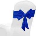 10 Pcs Spandex Chair Sashes Elastic Bows for Wedding Party, Blue by LOYIM