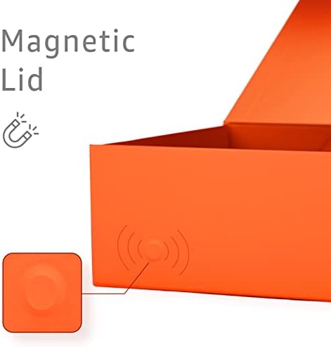 Orange Magnetic Gift Box for Thanksgiving Presents, 13.85"x8.35"x4.45" - Image 3