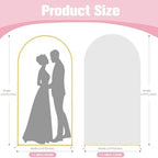 6FT Gold Metal Arch Backdrop Stand and White Spandex Arch Cover Set - Image 3