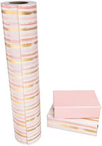 WRAPAHOLIC 30 Inch Reversible Wrapping Paper Roll - 30 Inch X 100 Feet Jumbo Roll Pink and Gold Lines Print for Birthday, Holiday, Wedding, Baby Shower and More Occasions - Image 2