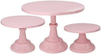 Set of 3 Pieces Cake Stands Iron Cake Holder Dessert Display Plate Serving Tray for Baby Shower Wedding Birthday Party (Pink) by ATRDTO