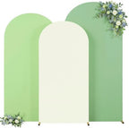 Green Arch Backdrop Cover 3 Set-7.2FT, 6.6FT, 6FT Green Arch Covers Spandex Fitted Wedding Arch Stand Covers for Baby Shower Birthday Party Ceremony Photo Balloon Arch Stand Background Decorations by Suppromo