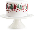 Gomakren 8.15 Inch White Cake Stand for Party, Wedding, Floral Emboss Decor by Gomakren