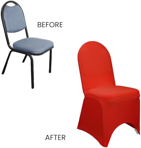 YOUR CHAIR COVERS - 50 Pack Stretch Spandex Banquet Chair Cover - Red, Wedding Slip Covers, Premium Quality Chair Cover - Image 5