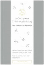 Promptly Journals, A Complete Childhood History: From Pregnancy to 18 Years Old (Grey, Linen) | Baby Book and Pregnancy Journal | Baby Memory Book by PromptlyJournals
