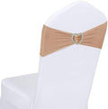 Beige Chair Sashes 50 Pack Spandex Beige Sashes for Chairs Covers Universal Stretch Chair Sashes Band with Heart Buckle Slider for Wedding Banquet Party Decorations by Unknown