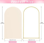 Wokceer 7.2FT Arch Backdrop Stand and Cover Set,Arch Stand with Beige Cover - Image 2