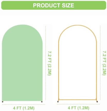 7.2FT Arch Backdrop Stand and Green Cover Set,Balloon Arch Stand - Image 3