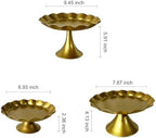 3 Pcs Gold Metal Cupcake Stand Scalloped Edge Dessert Display Tray - Image 5