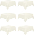 Fitable 6 Pack Ivory Square Tablecloths 70x70 Inch for 2-4 Ft Tables by Fitable