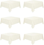 Fitable 6 Pack Ivory Square Tablecloths 70x70 Inch for 2-4 Ft Tables by Fitable