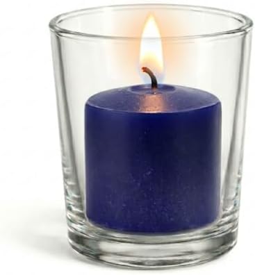 Set of 72 Richland Votive Candles Navy Blue Unscented and 72 Clear Glass Eastland Votive Holders - Image 2