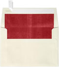 LUXPaper A4 Foil Lined Invitation Envelopes | Peel & Press | 4 1/4" x 6 1/4" | Natural w/Red LUX Lining | 70lb. Text | 500 Qty by LUXPaper