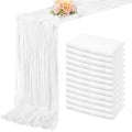 10FT 12 Pack White Cheesecloth Table Runner 20 x 120 Inch Long Rustic Gauze Cheese Cloth Table Runner for Wedding Bridal Baby Shower Table Decorations Boho Fabric Sheer Birthday Party Table Decor by FoliafeelHome