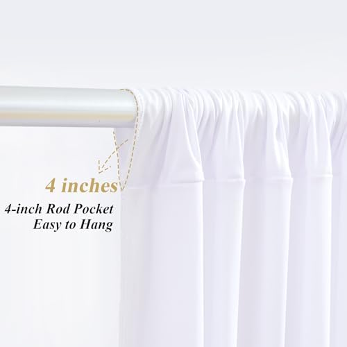 Shillance 30x10ft White Backdrop Curtains with Lights Photo Drapes Wrinkle Free Fabric Backdrop Curtain for Wedding Birthday Party Baby Shower Bridal Shower Home Party Background Decorations - Image 3