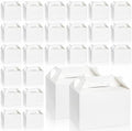 ZOOFOX 50 Pack White Gable Boxes 9x6x6 Inches, Large Greaseproof Cardboard Treat Boxes with Handles, Party Favor Boxes for Baby Shower, Food, Birthdays, Barn Style Lunch Boxes by zoofox