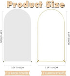 6.6FT Wedding Arch Backdrop Stand and White Arch Cover, White Spandex Fitted Backdrop Cover and Gold Wedding Arch Frame for Birthday Party Wedding Ceremony Bridal Baby Shower, Parties Decoration. - Image 2