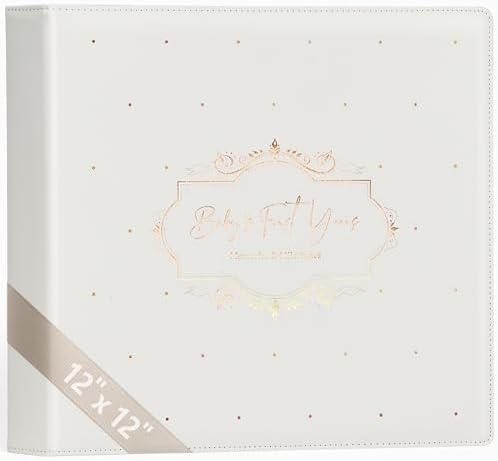 Keepsake Baby Memory Book Girl Boy – Timeless Leather-Bound Baby Milestone Book – Baby Book Keepsake Record First 5 Years – Gender Neutral Baby Scrapbook Album Baby Album Journal Registry Search Gift by YulkaCrafts