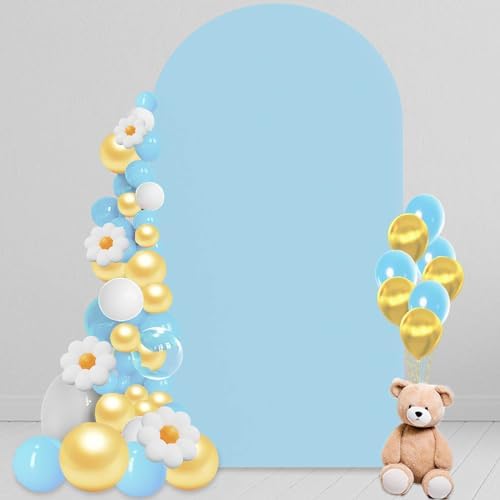 8 FT Arch Backdrop Cover, Wedding Blue Arch Covers Stretchy Backdrop Spandex Fitted for Chiara Stand Birthday Baby Shower Party Ceremony Decoration Blue 8FT by Vlakteven